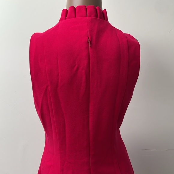 Black Halo Antoinette Fit & Flare Dress Snap Dragon Pink V Neck A-Line 8 - Picture 12 of 16